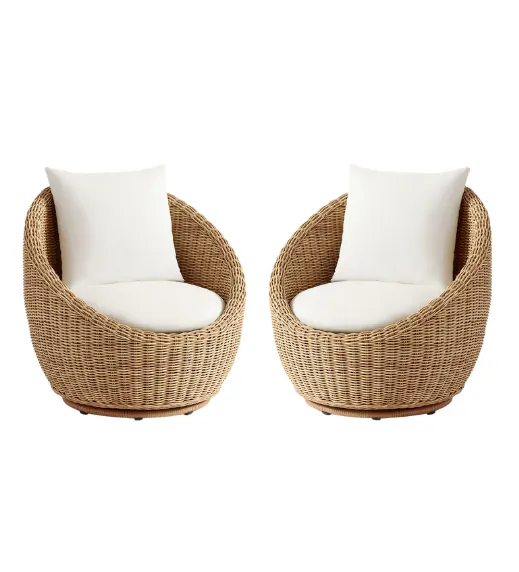 Petite Wicker Swivel Outdoor Papasan